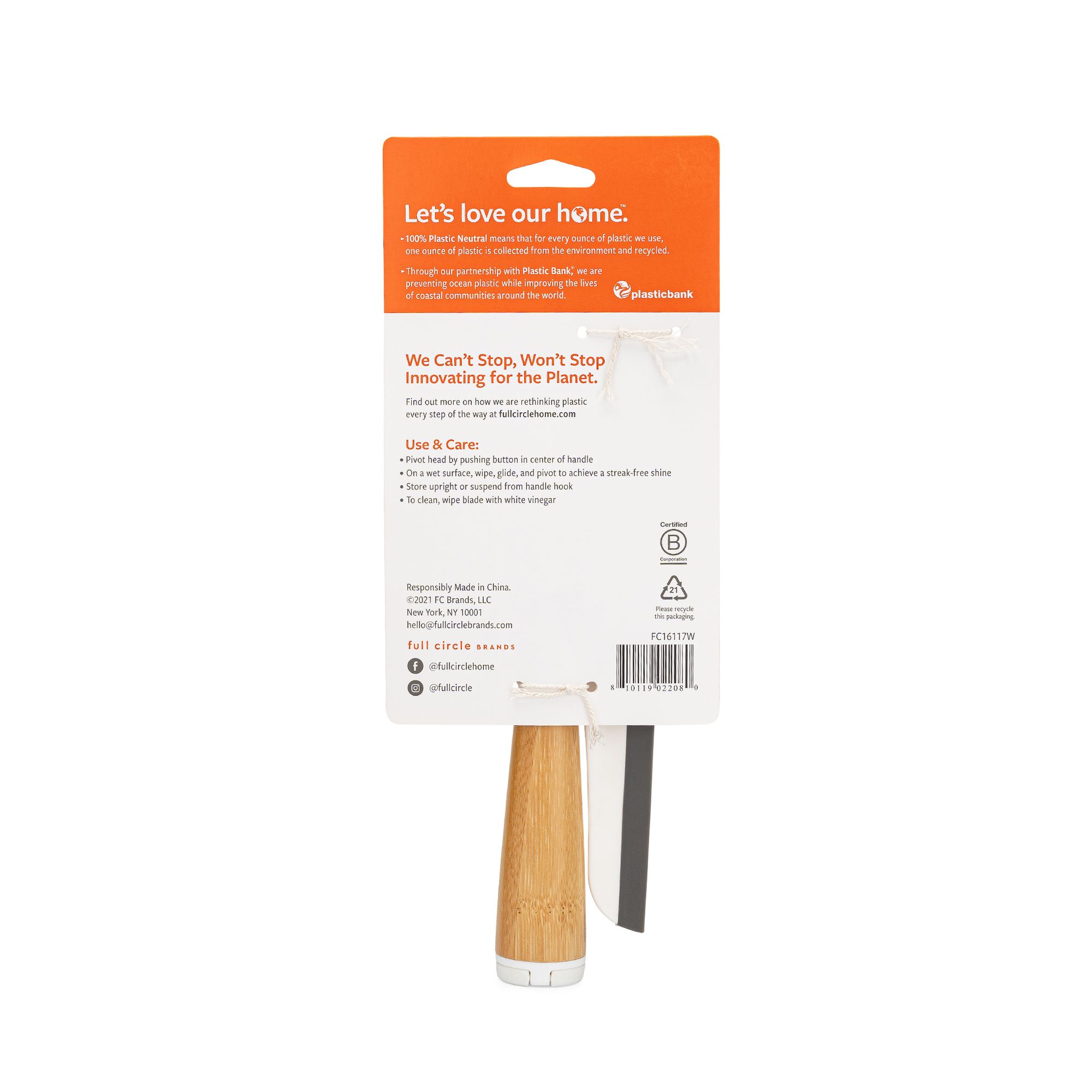 Full Circle Wipe Out Pivoting Squeegee White